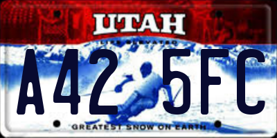UT license plate A425FC