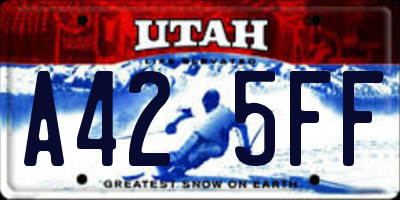 UT license plate A425FF