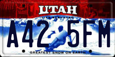 UT license plate A425FM