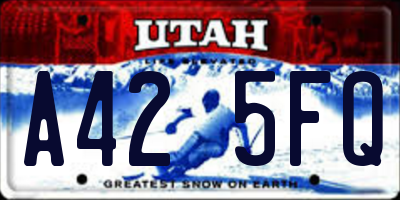 UT license plate A425FQ