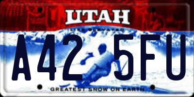 UT license plate A425FU