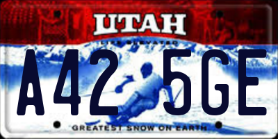 UT license plate A425GE