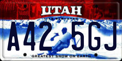 UT license plate A425GJ