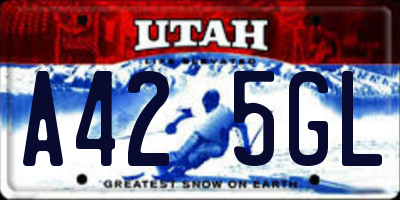UT license plate A425GL