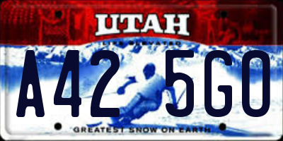 UT license plate A425GO