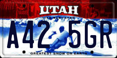 UT license plate A425GR