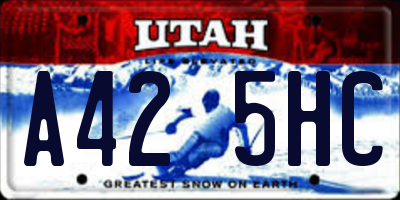 UT license plate A425HC