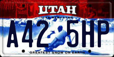 UT license plate A425HP