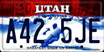 UT license plate A425JE
