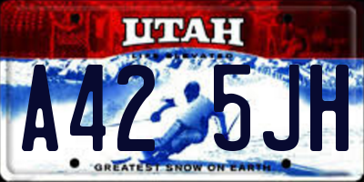 UT license plate A425JH
