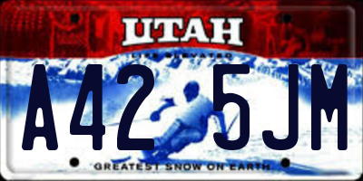 UT license plate A425JM