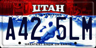 UT license plate A425LM