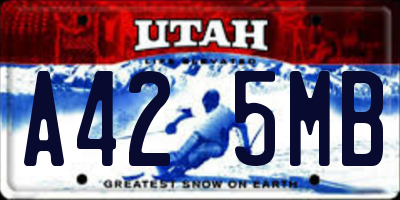 UT license plate A425MB