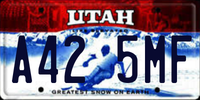 UT license plate A425MF