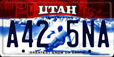 UT license plate A425NA