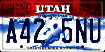 UT license plate A425NU