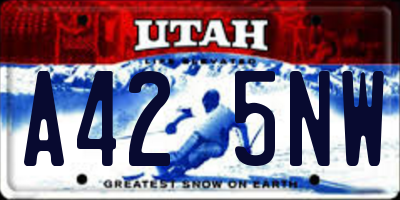 UT license plate A425NW