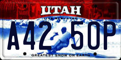 UT license plate A425OP