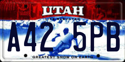 UT license plate A425PB