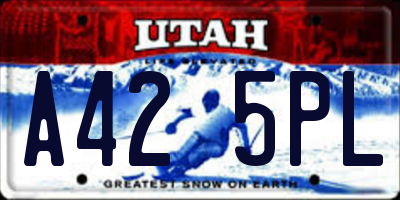 UT license plate A425PL