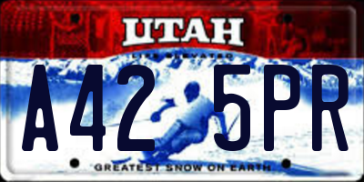 UT license plate A425PR