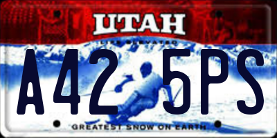 UT license plate A425PS