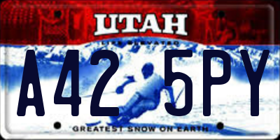 UT license plate A425PY