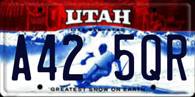 UT license plate A425QR