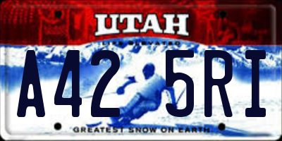 UT license plate A425RI