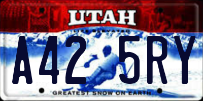 UT license plate A425RY