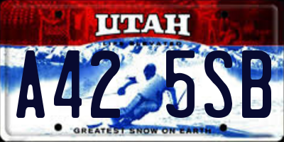 UT license plate A425SB