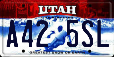 UT license plate A425SL