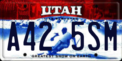 UT license plate A425SM