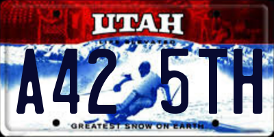 UT license plate A425TH