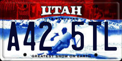 UT license plate A425TL