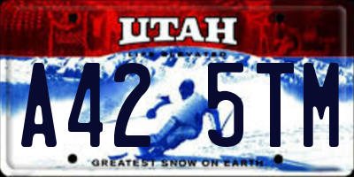 UT license plate A425TM