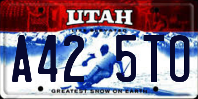 UT license plate A425TO
