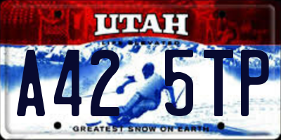 UT license plate A425TP