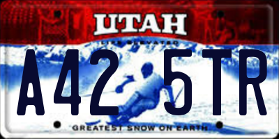 UT license plate A425TR