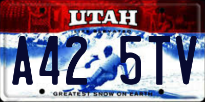 UT license plate A425TV