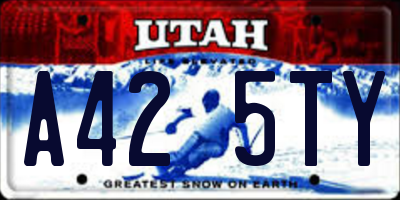 UT license plate A425TY