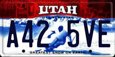 UT license plate A425VE