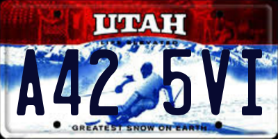 UT license plate A425VI