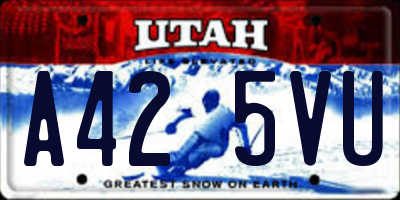 UT license plate A425VU