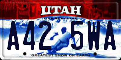 UT license plate A425WA
