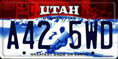 UT license plate A425WD