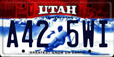 UT license plate A425WI