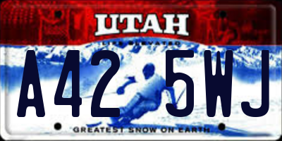 UT license plate A425WJ