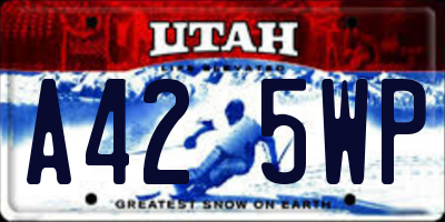 UT license plate A425WP