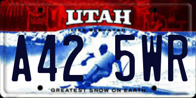 UT license plate A425WR
